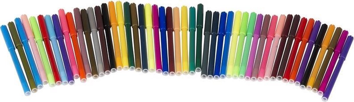 Bellatio Decorations Schetsboek Dieren Liefhebbers A4 50 Paginas Met 50 Viltstiften - Tekenboeken Cadeau Voor Kinderen - Wit