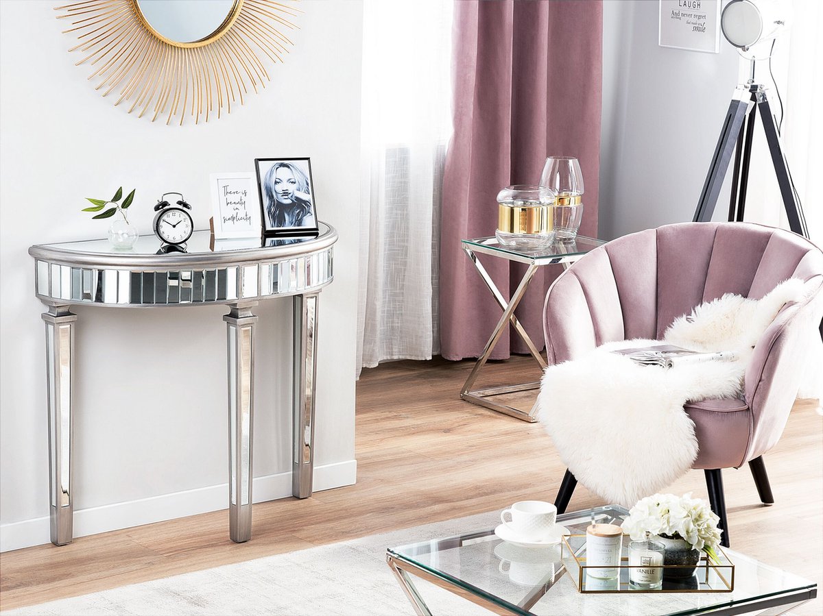 Beliani Tolouse Kaptafel Glas 35 X 90 Cm - Silver