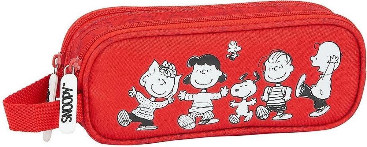 Snoopy Etui - 21 X 8 X 6 Cm - Polyester - Rood