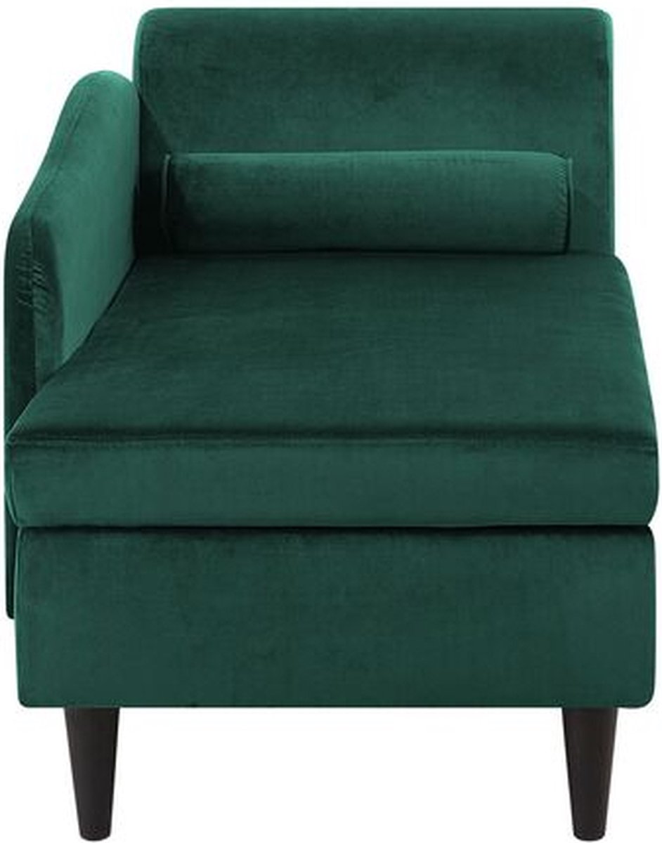 Beliani Luiro Chaise Longue Fluweel 70 X 160 Cm - Groen