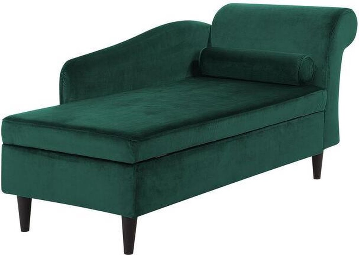 Beliani Luiro Chaise Longue Fluweel 70 X 160 Cm - Groen