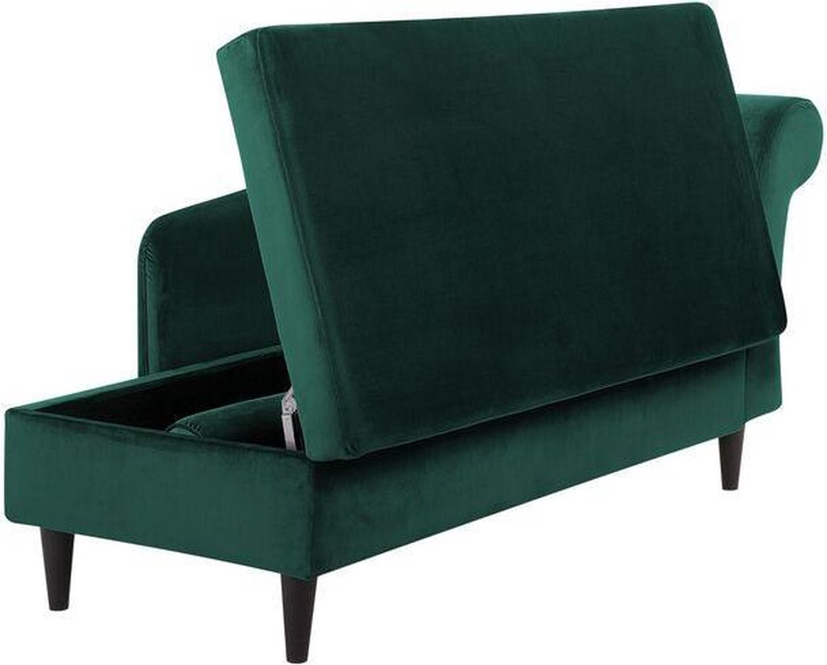 Beliani Luiro Chaise Longue Fluweel 70 X 160 Cm - Groen