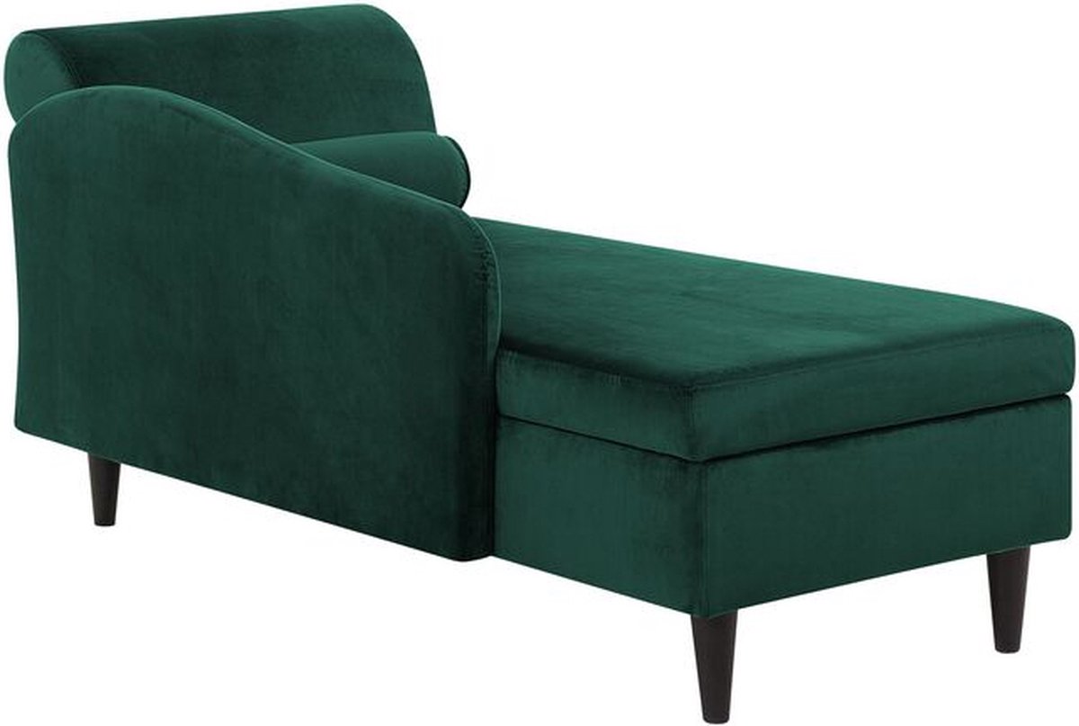 Beliani Luiro Chaise Longue Fluweel 70 X 160 Cm - Groen