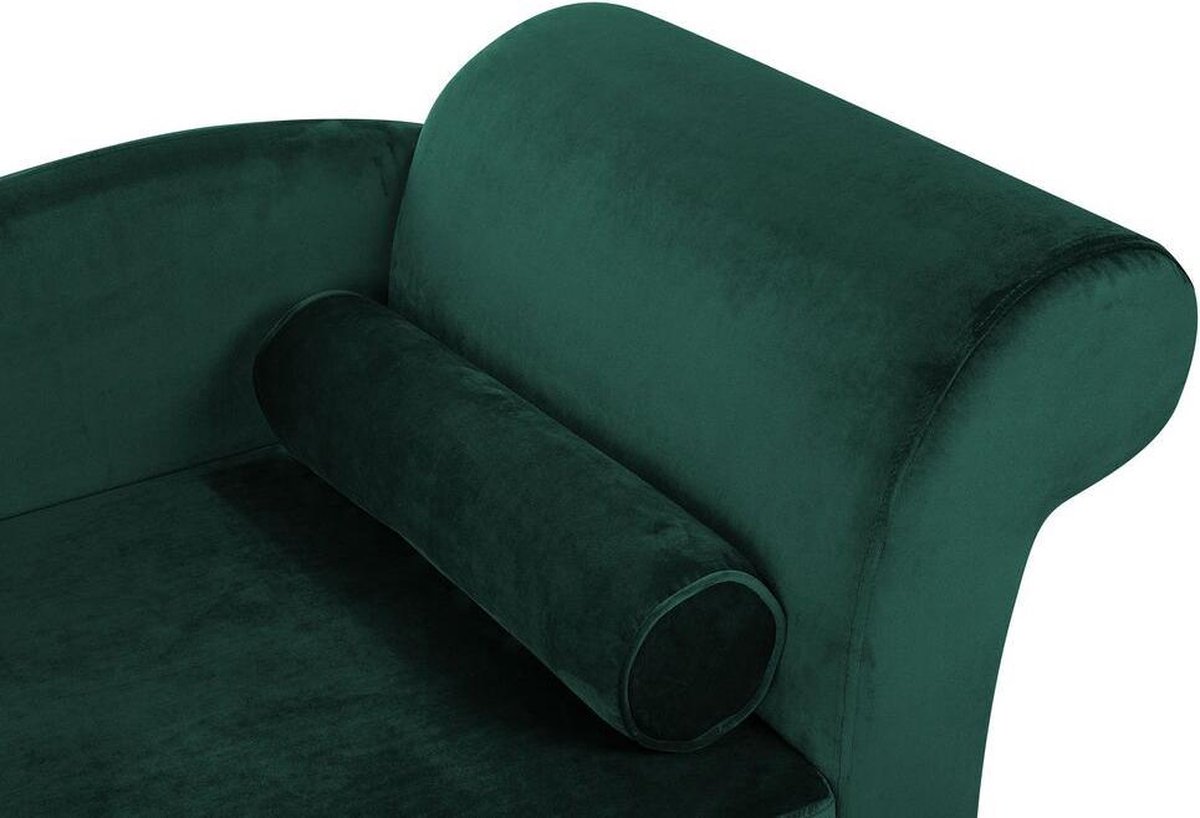 Beliani Luiro Chaise Longue Fluweel 70 X 160 Cm - Groen