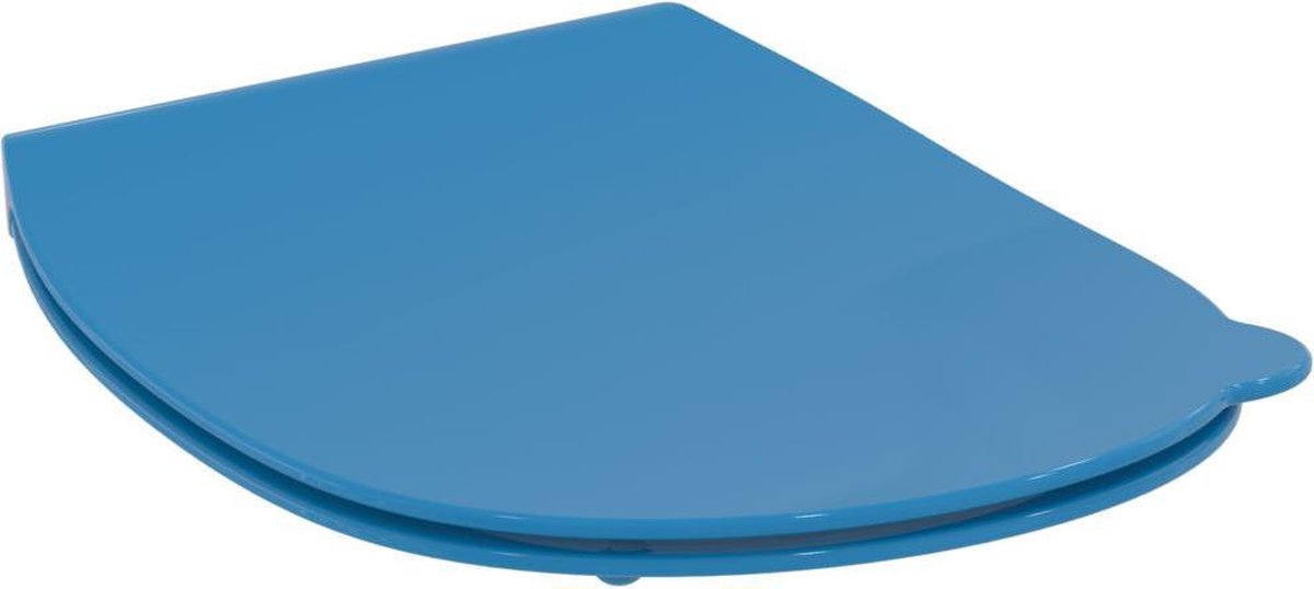 Ideal Standard Contour 21 Schools closetzitting en deksel met enkele zijgreep duroplast RVS scharnieren, - Azul