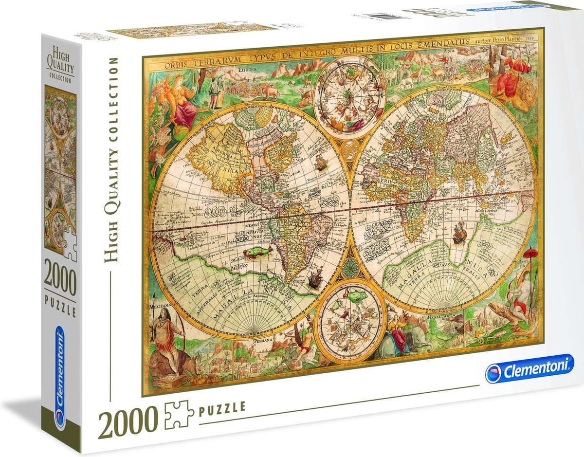 Clementoni Legpuzzel Panorama Historische Wereldkaart 2000 Stukjes