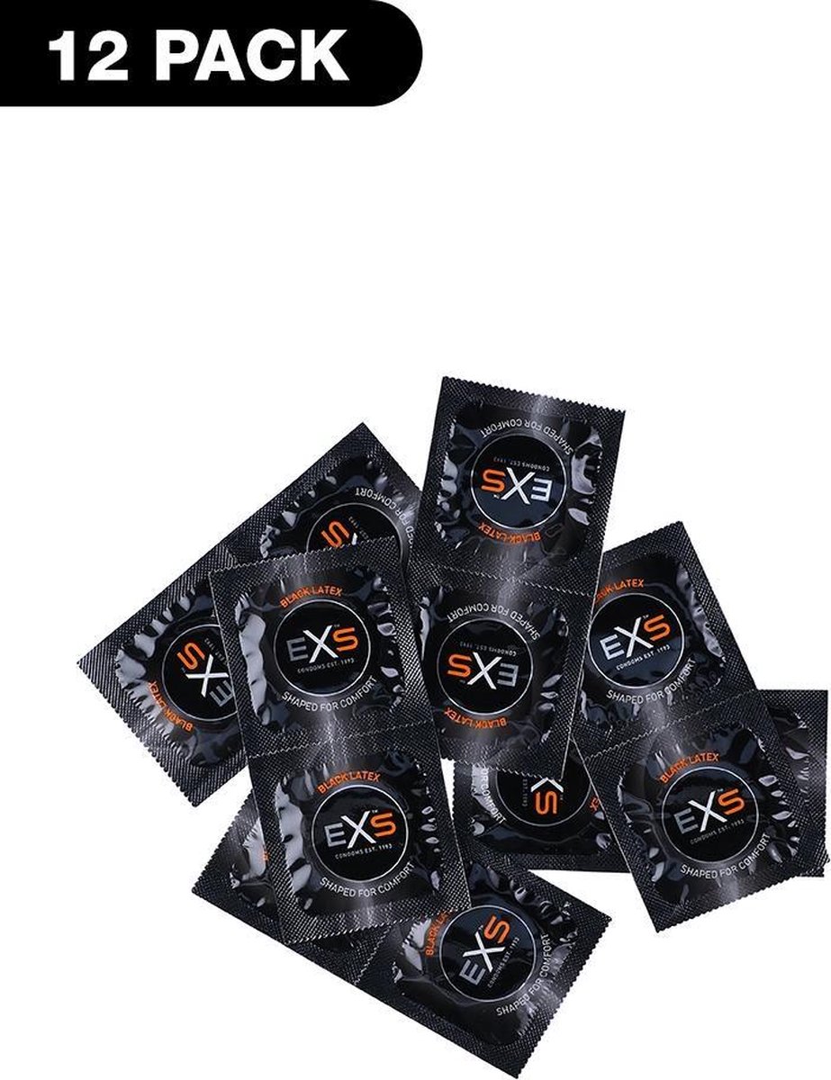 Healthcare EXS Condoms EXS Black Latex condooms 12 pc