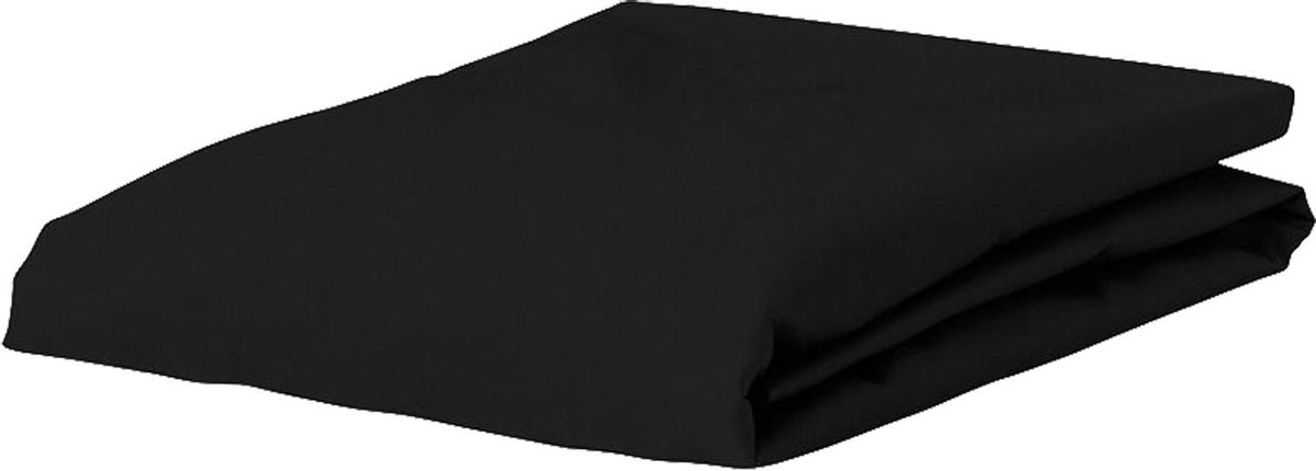 Essenza Satin Hoeslaken - 100% Katoen-satijn - 1-persoons (90x210 Cm) - Black - Zwart