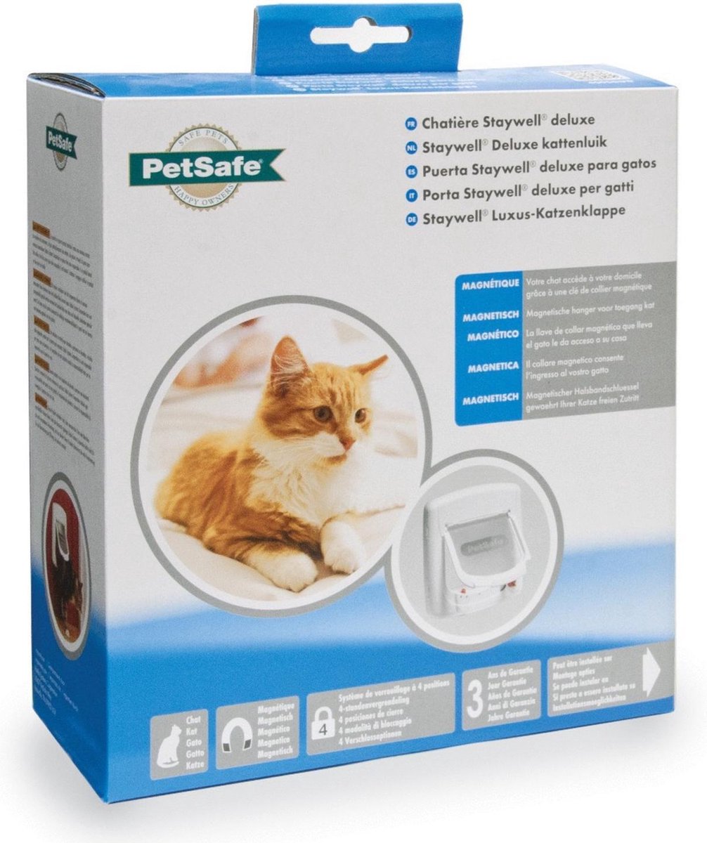 Gebr. de Boon Staywell Magnetisch De Luxe kattenluik wit