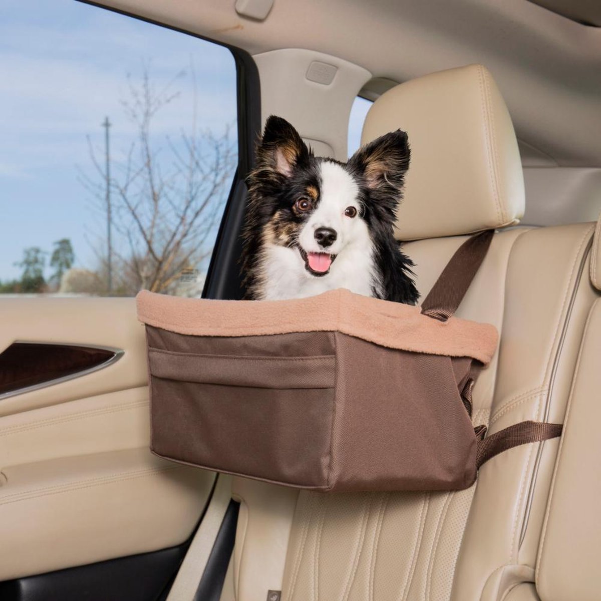 Happy Ride Honden Autostoel Booster Seat - Bruin