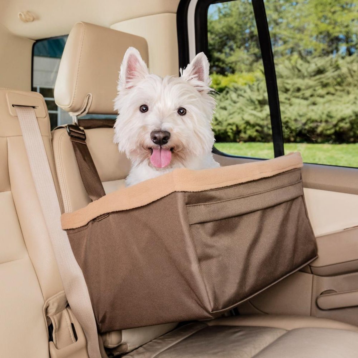 Happy Ride Honden Autostoel Booster Seat - Bruin