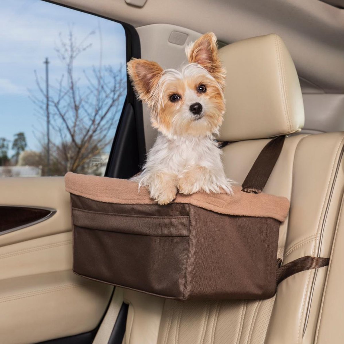 Happy Ride Honden Autostoel Booster Seat - Bruin