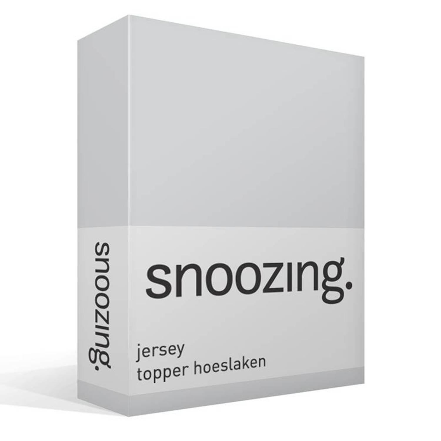 Snoozing Jersey - Topper Hoeslaken - Katoen - 140x200 - - Grijs