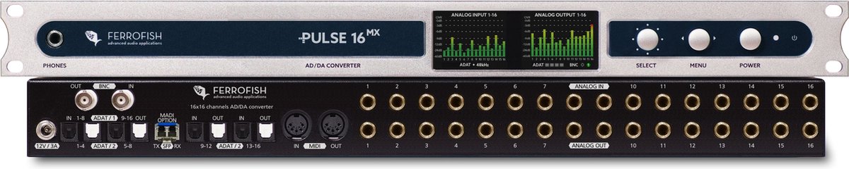 Ferrofish Pulse 16MX 16x16 AD/DA, MADI & ADAT converter