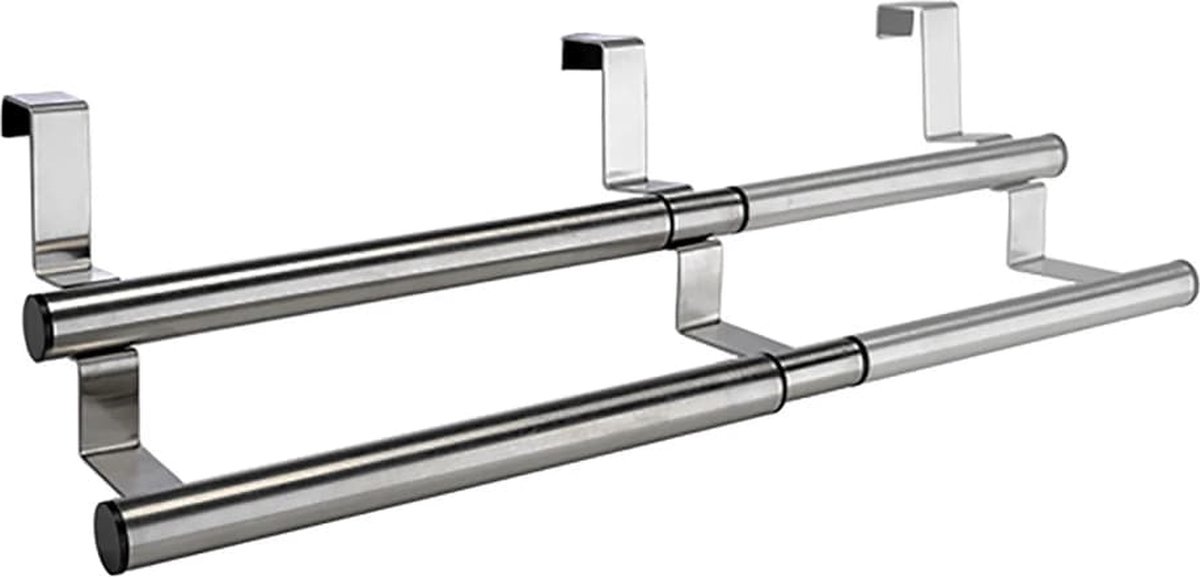 hi Premium Deur Handdoekenrek Verstelbaar - 24-40 cm - Silver