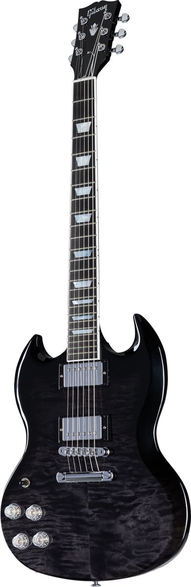 Gibson Modern Collection SG Modern LH Trans Black Fade linkshandige elektrische gitaar met koffer