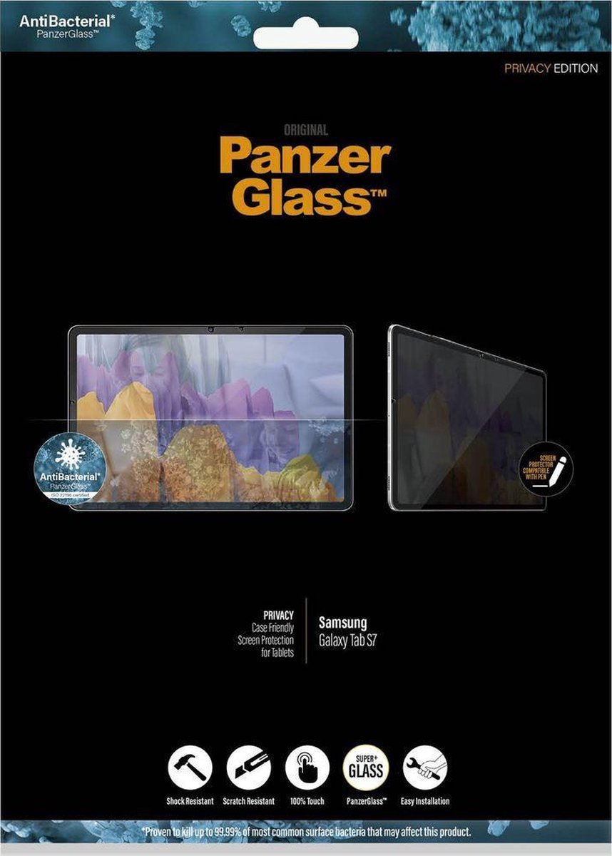 PanzerGlass Case Friendly Samsung Galaxy Tab S7 Privacy Screenprotector Glas