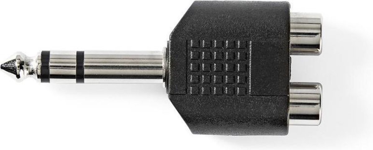 Nedis CAGP23945BK adapter jack 6.35mm stereo - 2x RCA female (10 stuks) - Zwart