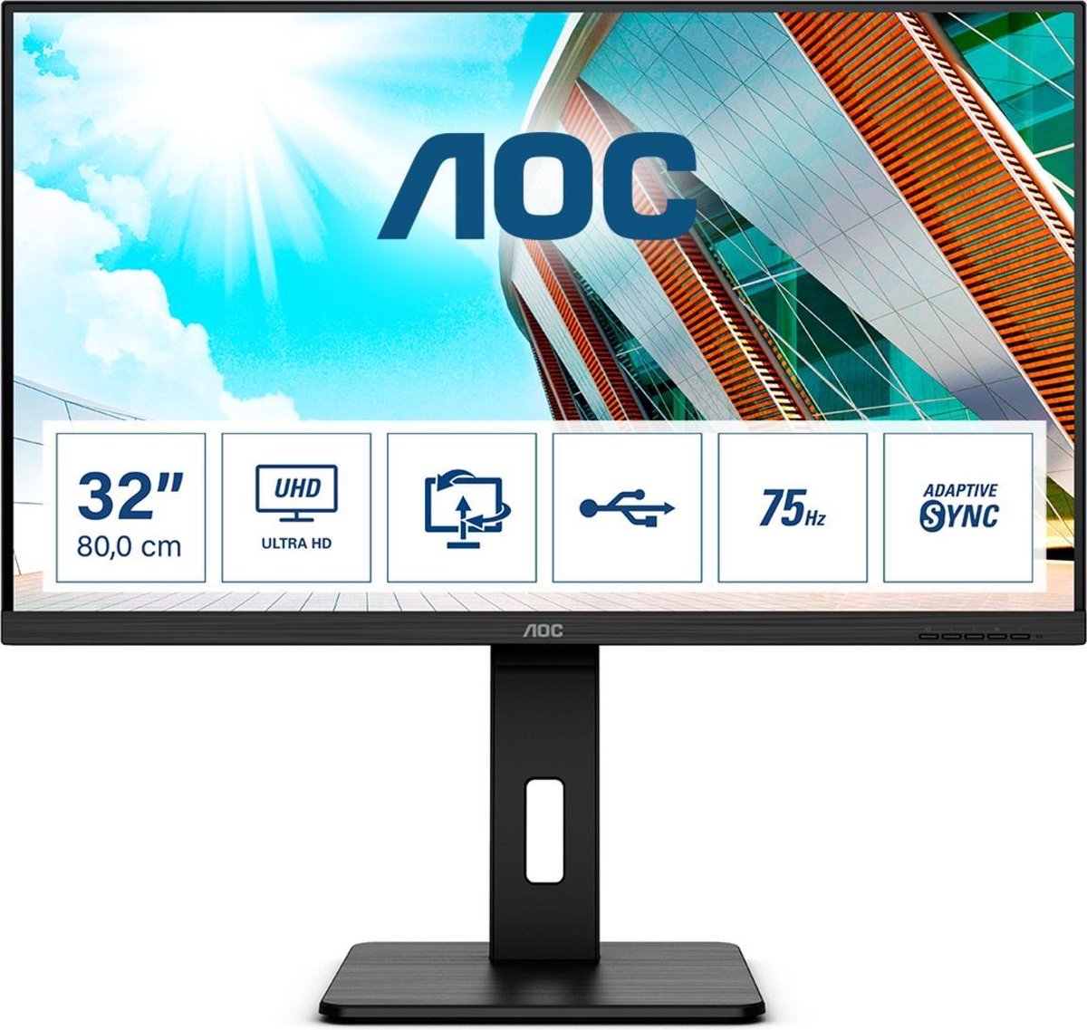 AOC P2 U32P2 computer monitor 80 cm (31.5 ) 3840 x 2160 Pixels 4K Ultra HD LED - Negro