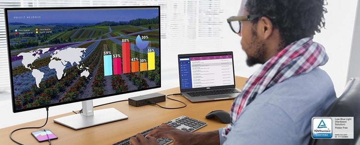 Dell UltraSharp U2722D 68,6 cm (27 ) 2560 x 1440 Pixels Quad HD LCD Zwart, Zilver - Silver