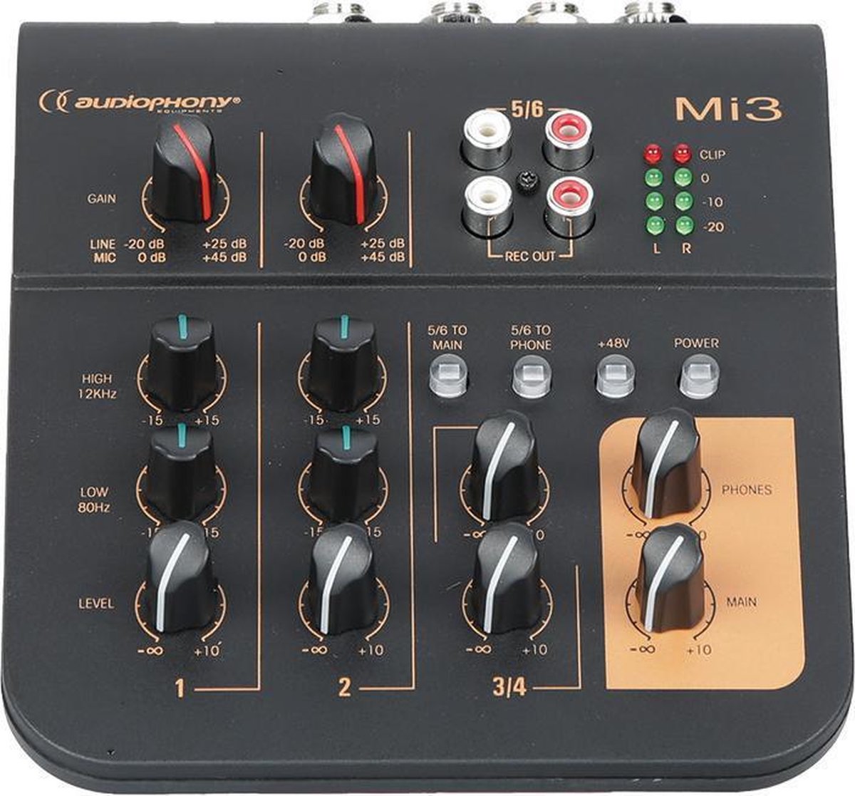 Audiophony Mi3 3-kanaals compacte mengtafel