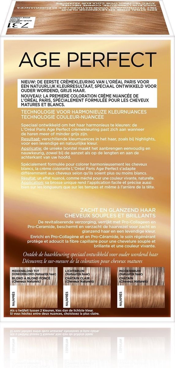 L'Oreal Paris L'Oréal Paris Excellence Age Perfect 7.31 Midden Asblond - Goud