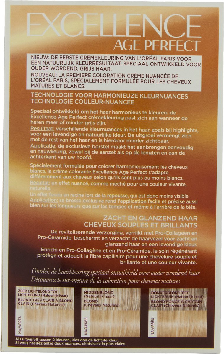 L'Oreal Paris L&apos;Oréal Paris Excellence Age Perfect 9.13 Zeer Licht Asblond - Goud
