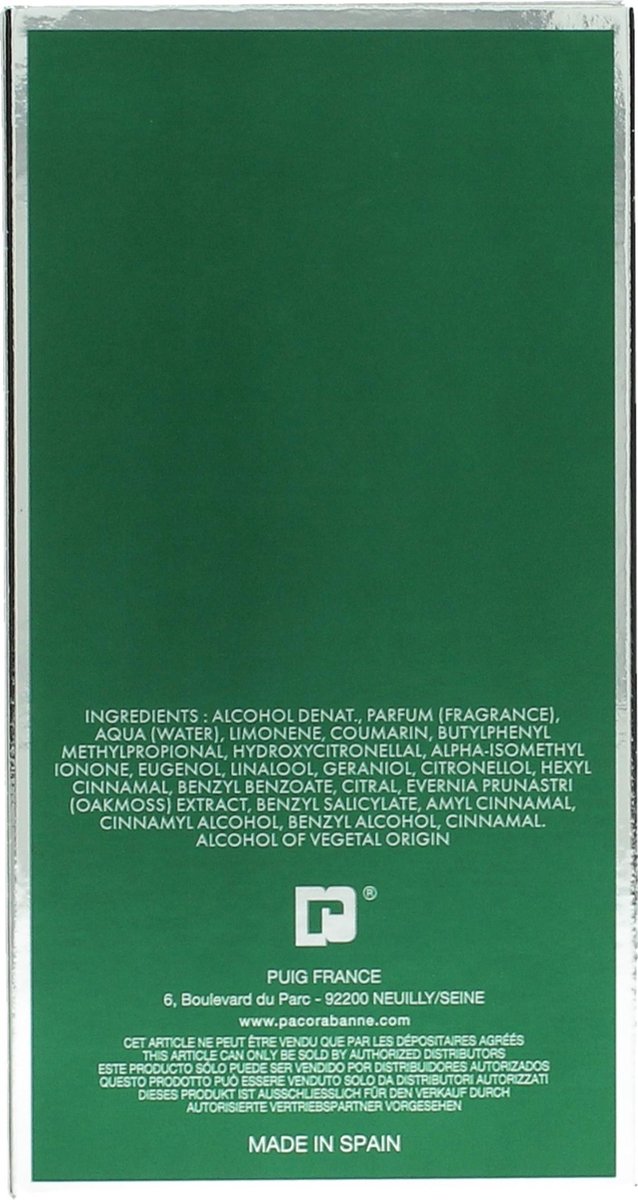 Paco Rabanne Pour Homme Eau De Toilette 100ml