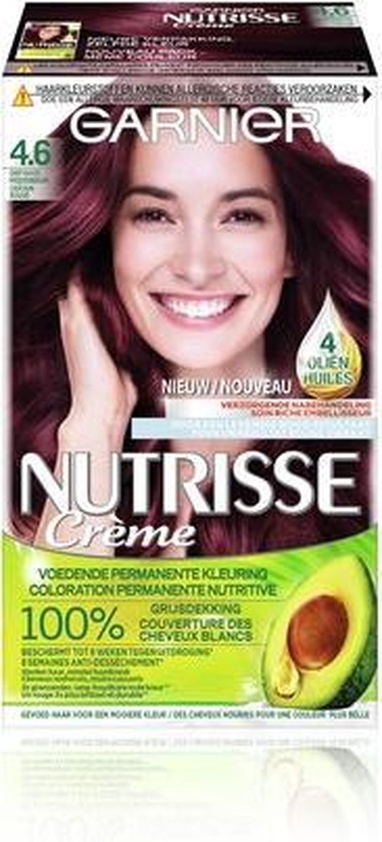 Garnier Nutrisse Crème Permanente Haarverf 4.6 Diep Middenbruin - Rood