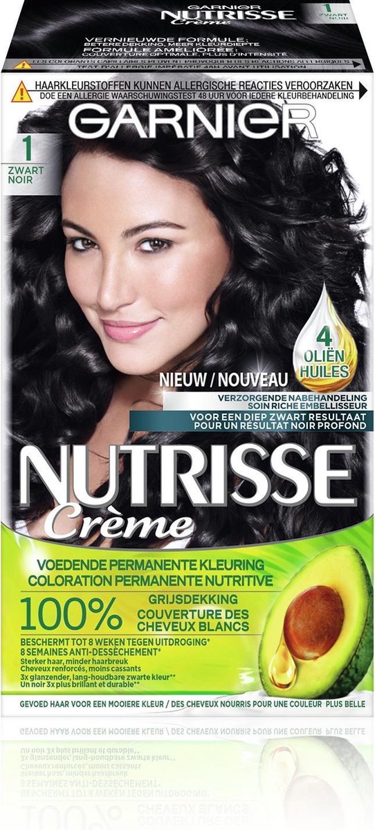 Garnier Nutrisse Crème Permanente Haarverf 1 - Zwart