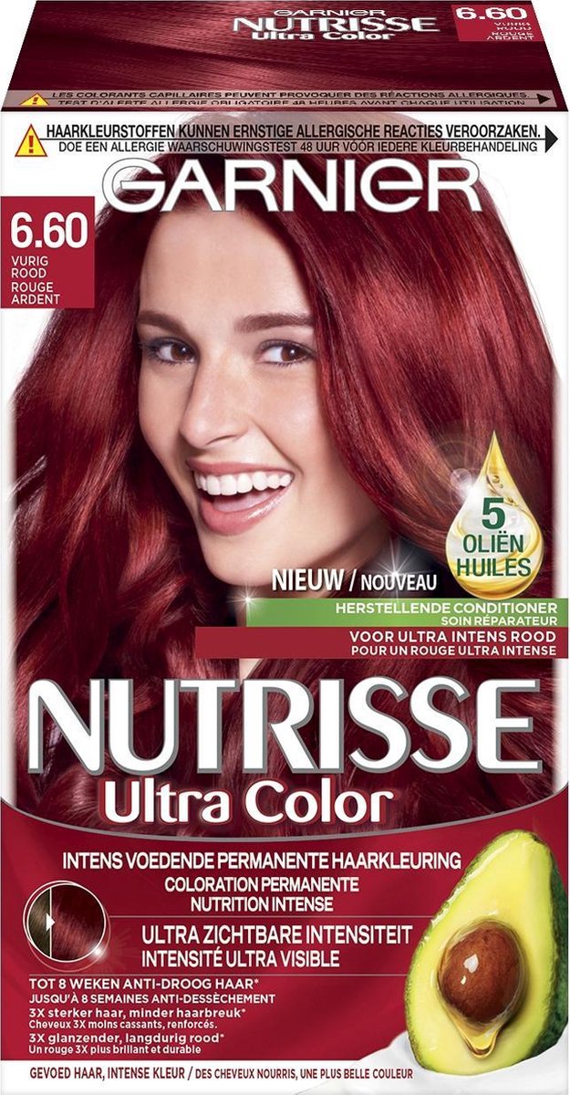 Garnier Nutrisse Ultra Color 6.60 Vurig - Rood