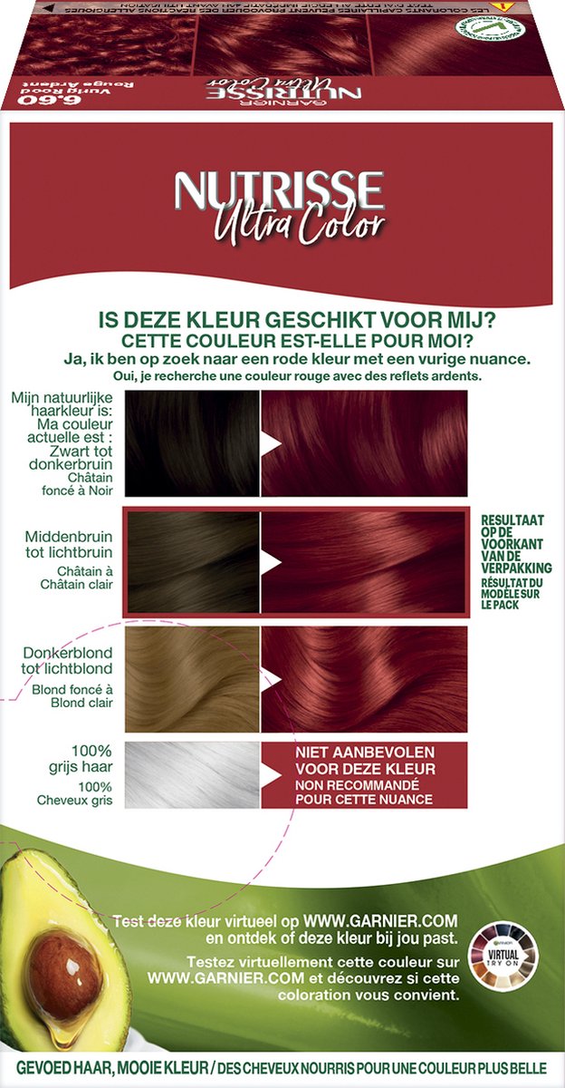 Garnier Nutrisse Ultra Color 6.60 Vurig - Rood