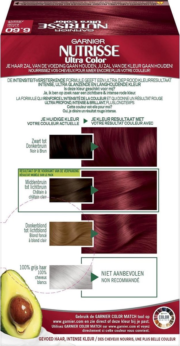 Garnier Nutrisse Ultra Color 6.60 Vurig - Rood