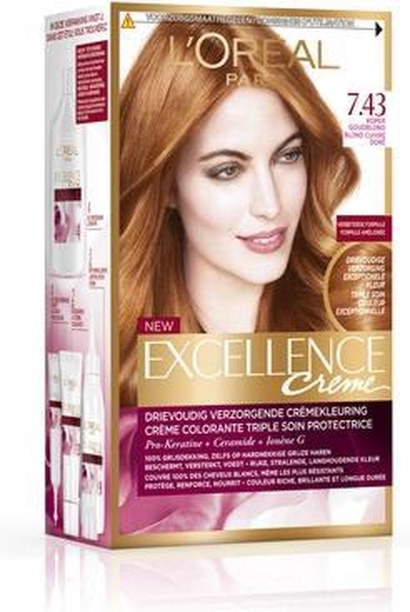 L'Oreal Paris L&apos;Oréal Paris Excellence 7.43 Koperblond - Bruin