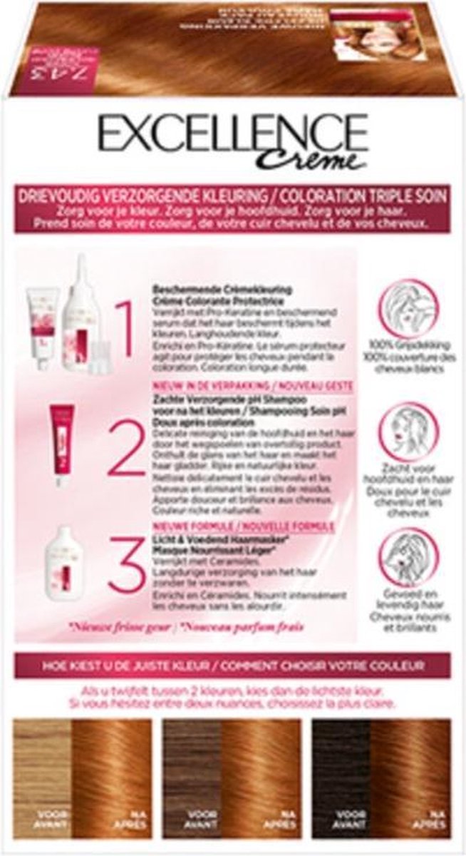 L'Oreal Paris L'Oréal Paris Excellence 7.43 Koperblond - Bruin