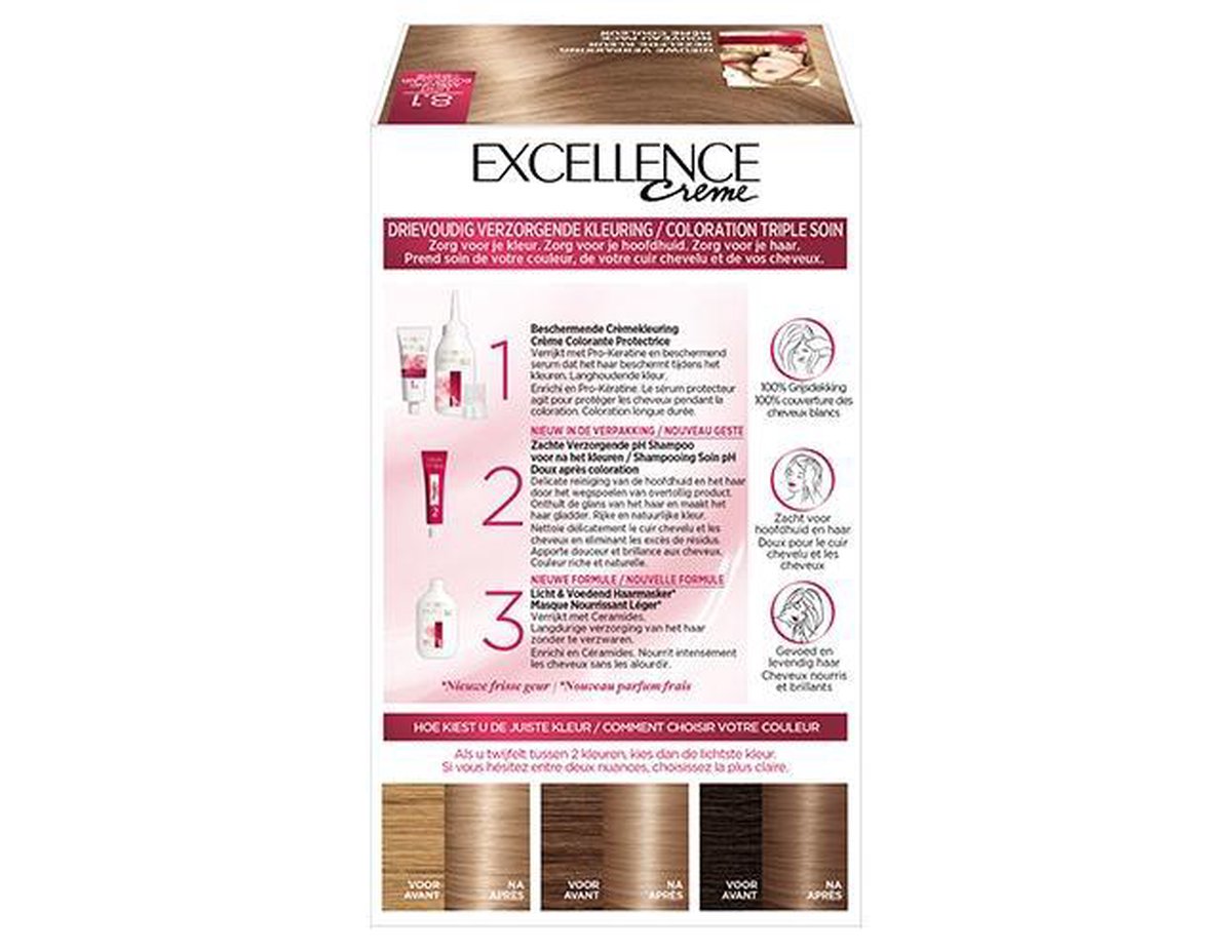 L'Oreal Paris L'Oréal Paris Excellence 8.1 Licht Asblond - Bruin