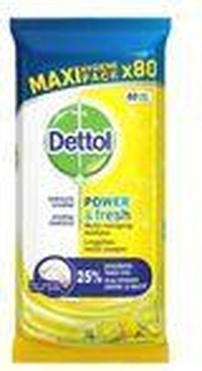 Dettol Multi-Reinigingsdoekjes - Power & Fresh 80 stuks