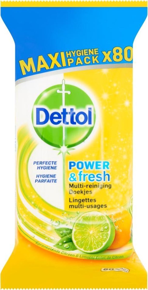 Dettol Multi-Reinigingsdoekjes - Power & Fresh 80 stuks
