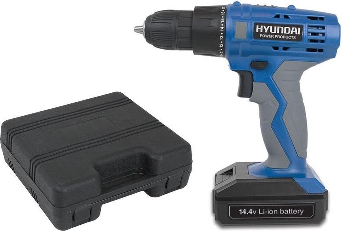 Hyundai Li-Ion Accu Boor-/Schroefmachine - 14,4V - Blauw