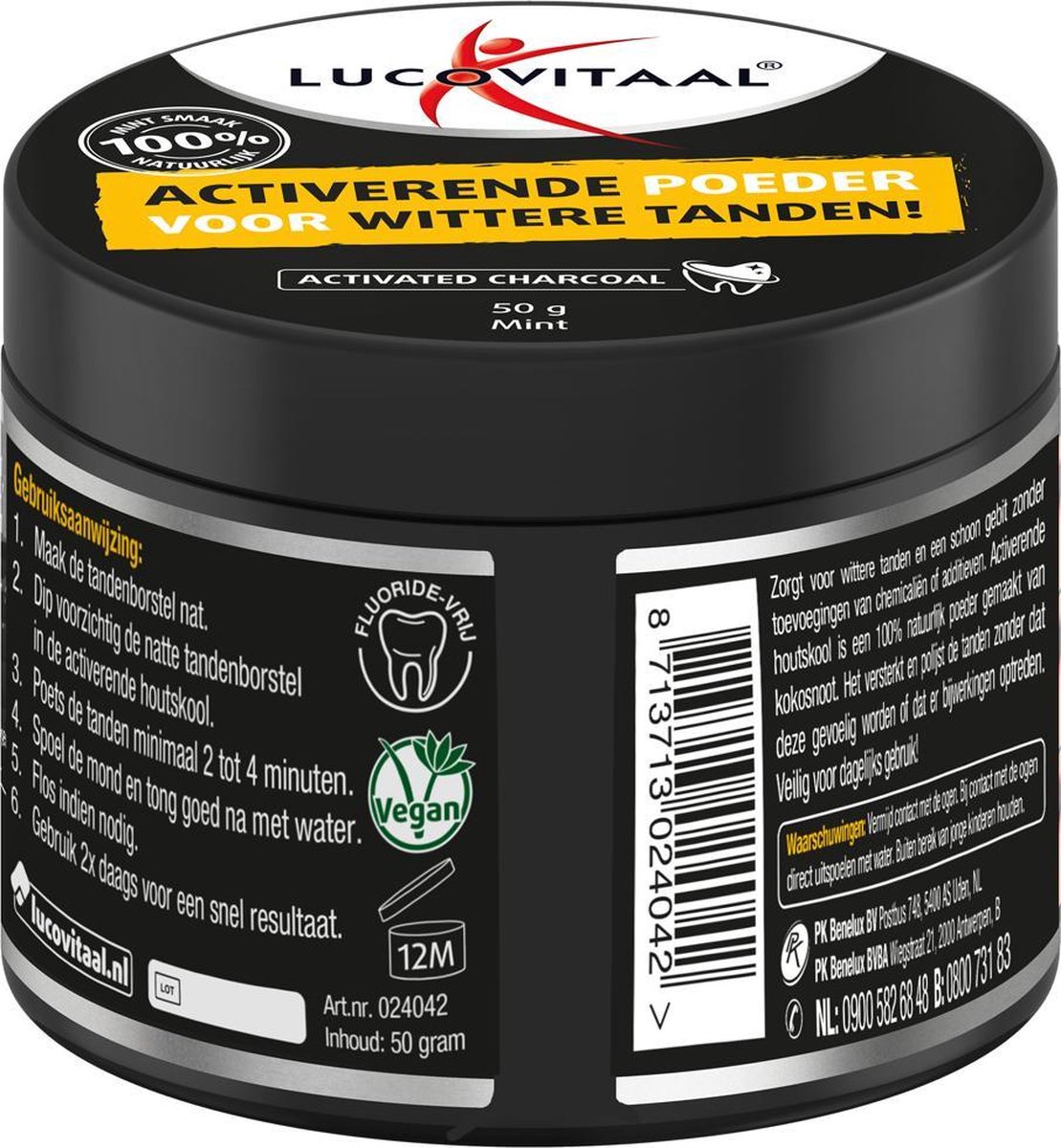 Lucovitaal Activated Charcoal Houtskoolpoeder Supplement