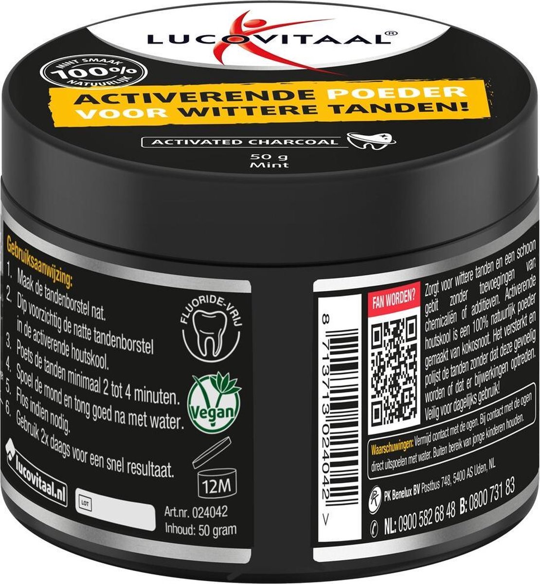 Lucovitaal Activated Charcoal Houtskoolpoeder Supplement