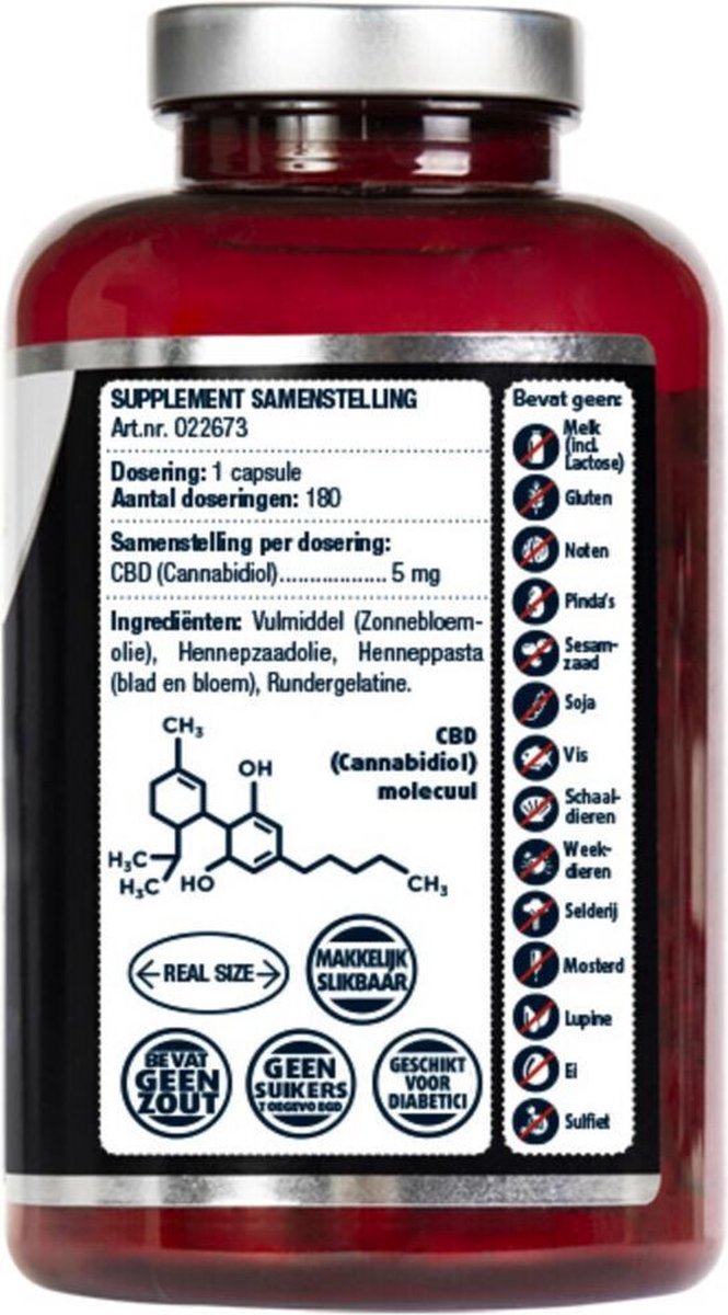 Lucovitaal CBD capsules 10 mg 100% PUUR - 5 mg Capsules