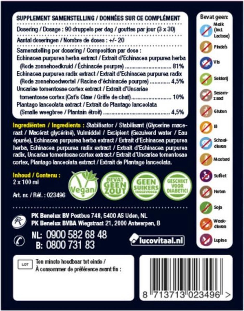 Lucovitaal - Weerstand en luchtwegen / Echinacea Forte - 2x 100 ml