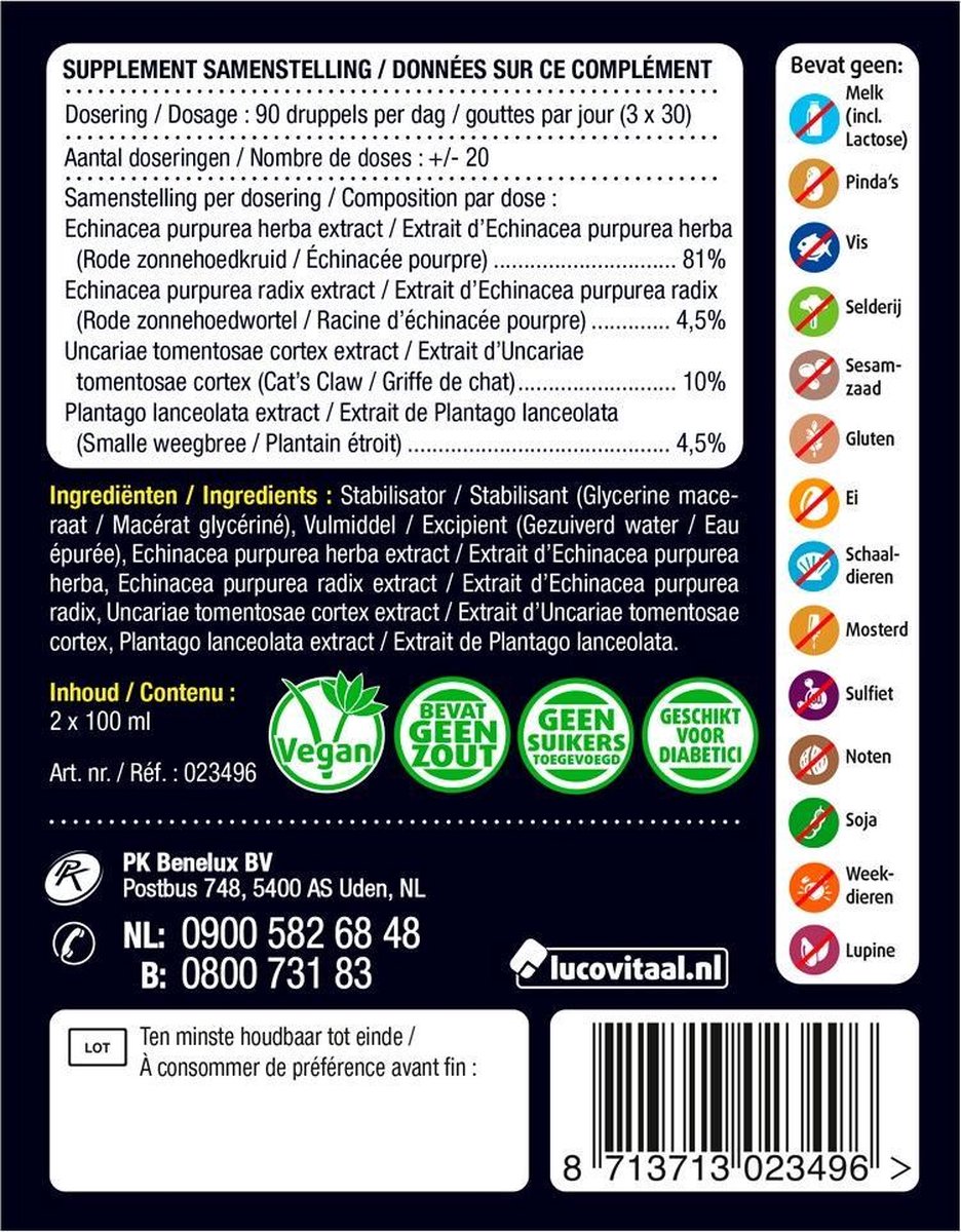 Lucovitaal - Weerstand en luchtwegen / Echinacea Forte - 2x 100 ml