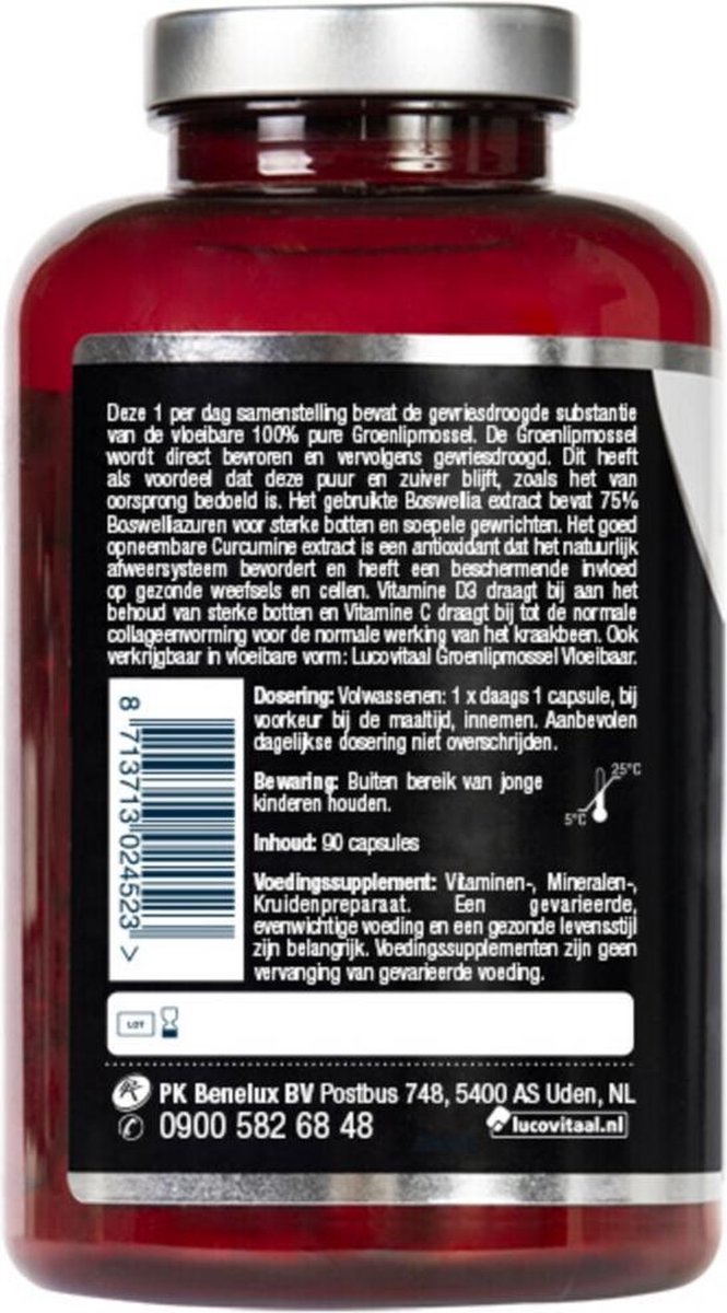 Lucovitaal Complexlipmossel Supplementen - 90 Capsules - Groen