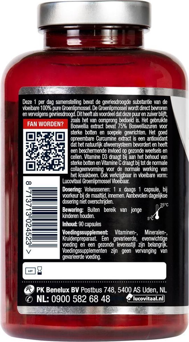 Lucovitaal Complexlipmossel Supplementen - 90 Capsules - Groen