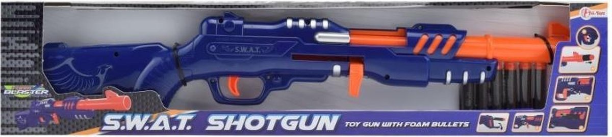 Huismerk Toi-Toys Shotgun Militair/Rood Speelgoed - Incl. 6 Foampijlen - Groen
