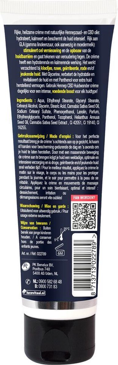 Lucovitaal CBD Huidwonder Crème - 100 ml