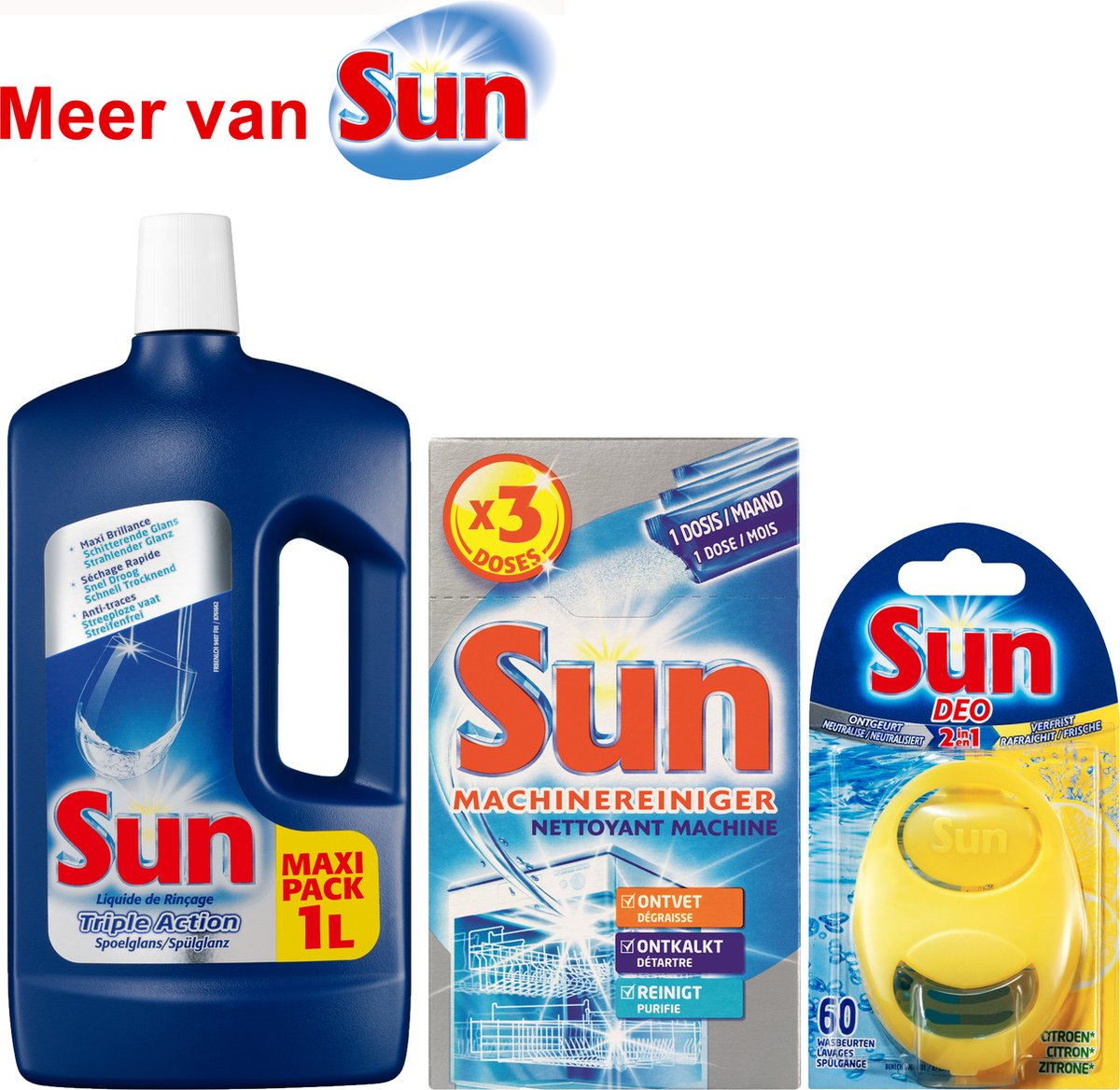 Sun Vaatwasmachinereiniger - 3x 40 gr.