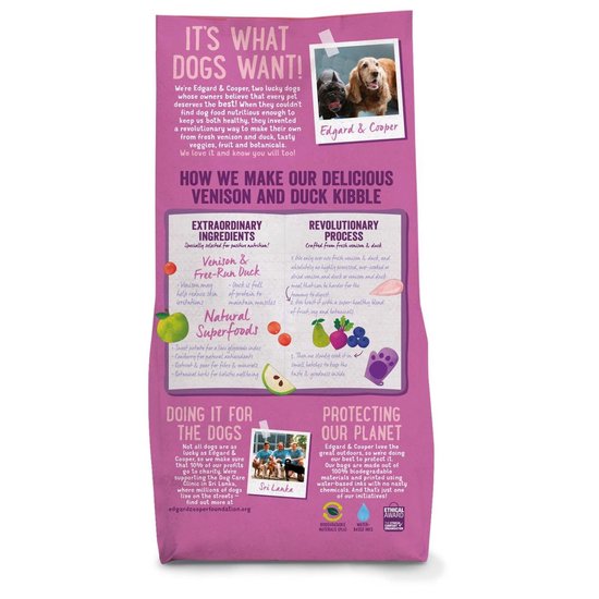 Edgard&Cooper Delicious Venison Adult Hert&Eend&Appel - Hondenvoer - 12 kg Graanvrij
